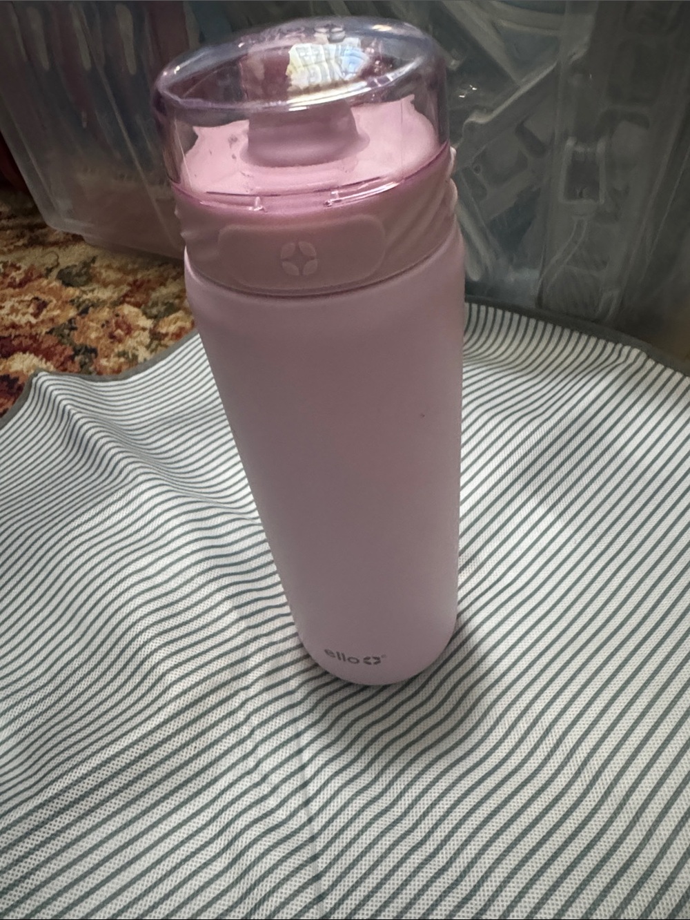Ello Pink Insulated Water Bottle with Clear Flip Lid